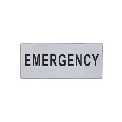 Label for general use. "EMERGENCY"