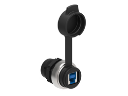 Communication interface Ø22mm Platinum series chromed plastic, USB interface type 3.0, B/A connection type