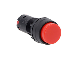 Monoblock pushbutton actuator, spring return, extended red, 1NO+1NC spring terminals