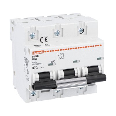 Miniature circuit breaker, 1P, 2P, 3P and 4P - 10kA, characteristic C, 100A