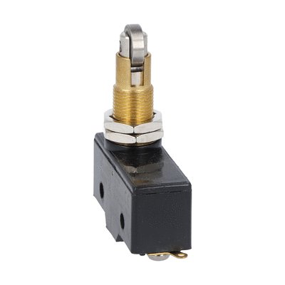 Plastic micro switch, K series, top roller push plunger. M12 fixing head. Contacts 1NO/NC. Solder terminals