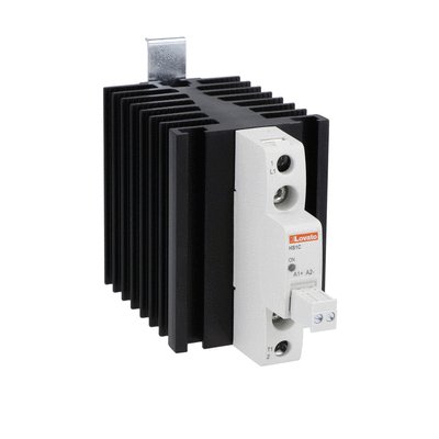 Solid state relay complete with heatsink, single-phase, 60A, 90...280VAC, screw terminals