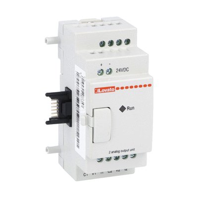Micro PLCs, expansion module, auxiliary supply voltage 24VDC, 2 analog outputs 0...10V/0...20mA