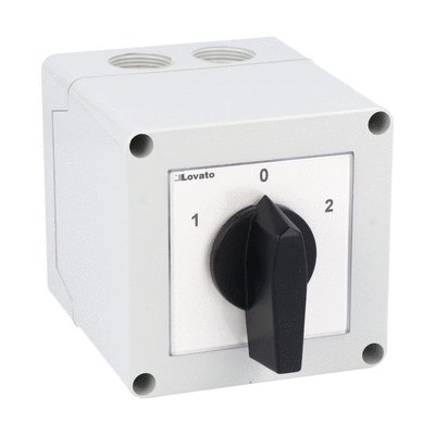 Enclosed rotary cam switch 7GN series, 3-phase motor reversing switch 32A in plastic enclosure 90X90mm with black handle