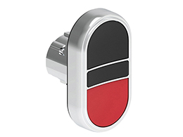 Double-touch actuator, spring return Ø22mm Platinum series metal, 2 flush pushbuttons. Both spring return, Black - Red/I - 0