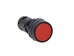 Monoblock pushbutton actuator, spring return, flush, red, 2NC screw terminals