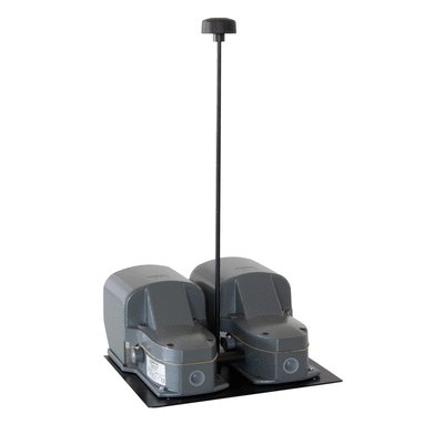 Foot switch, K series, two pedals, with safety lever on both pedals, metal body, close. Contacts 2NO+2NC snap action