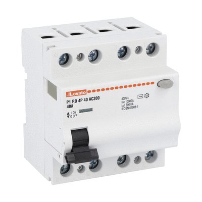 Residual current operated circuit breaker, 4 modules, 4P - type AC, 40A, 300mA