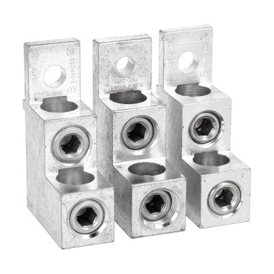 Terminal clamp sets for rigid and flexible cables. 3-piece set, each covers 1 pole for double cables for GL0320…GL0630