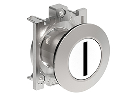 Pushbutton actuator, spring return, with symbol Ø30mm Platinum series flat metal, flush, I/White