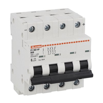 DC miniature circuit breaker, 5kA, 4 modules, characteristic B, 50A