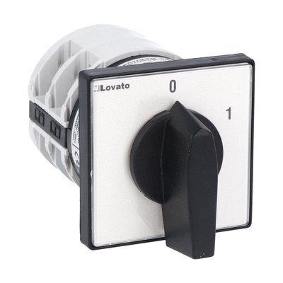 Rotary cam switch 7GN series, ON-OFF spring return switch 3 poles 63A, for front mounting with black handle, front plate 65X65mm