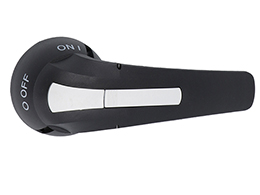 Direct operating lever handle, padlockable. Rotating type with screw fixing on switch disconnector, 143mm/5.6”. Black
