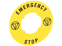 Plastic disk for mushroom head pushbuttons, EMERGENCY/STOP Ø60mm/2.4in
