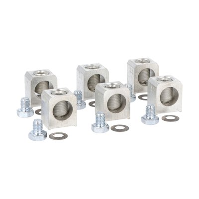 Terminal clamp sets for rigid and flexible cables. 6-piece set for GMF J200 C03. BF160…BF230 combined with phase enlargers BFX3583 (3P) and BFX3584 (4P).