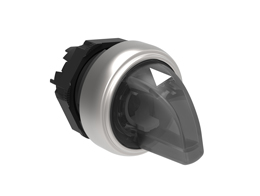 Illuminated selector switch actuator Ø22mm Platinum series chromed plastic, 3 position, 1 > 0 - 2. White