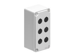 Multiholes control station, empty with no actuators, for 6 actuators. Grey cover