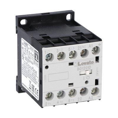 Three-pole contactor, IEC operating current Ie (AC3) = 12A, DC coil, 48VDC, 1NC auxiliary contact with mirror contact function