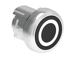 Pushbutton actuator, spring return, with symbol Ø22mm Platinum series metal, flush, 0/Black