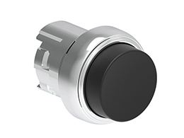 Push-Push button actuator Ø22mm Platinum series metal, extended. Push ON-Push OFF, black