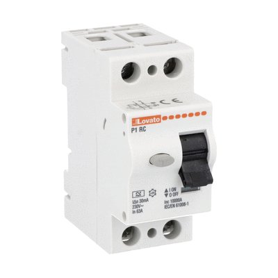 Residual current operated circuit breaker, 2 modules, 2P - type A, 63A, 30mA