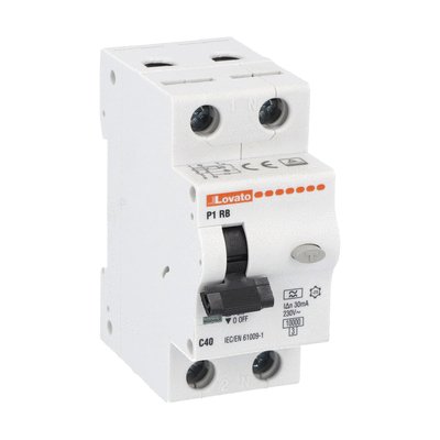Residual current circuit breaker with overcurrent protection, 10kA. 2 modules, 1P+N - type A, 40A