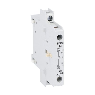 Auxiliary contact for side mounting. Screw terminals, for BF… series contactors, 2NC; with mirror contact function for BF00, BF09...BF150