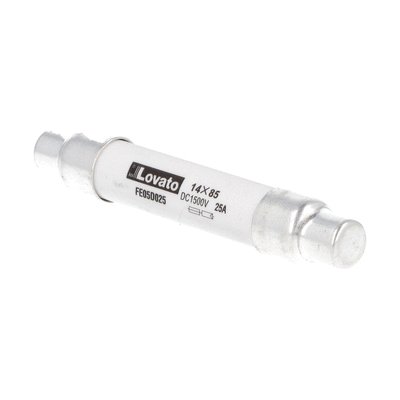 Fuse for photovoltaic applications, for 14X85mm fuses. 10kA breaking capacity at 1500VDC, 25A