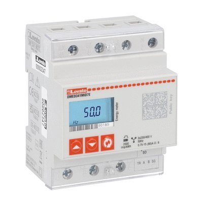 Energy meter for charging stations, three-phase with neutral, non expandable, MID certified -25…+70°C, Eichrecht certified, 80A direct connection, 4U, RS485 interface, programmable static output, multi-measurements