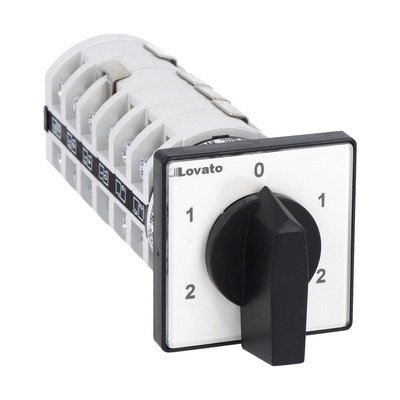 Rotary cam switch 7GN series, Dahlander motor 2-speed reversing switch, 25A, for front mounting with black handle, front plate 48X48mm