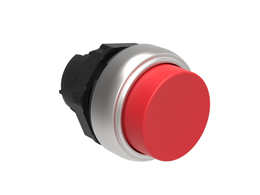 Push-Push button actuator Ø22mm Platinum series chromed plastic, extended. Push ON-Push OFF, red
