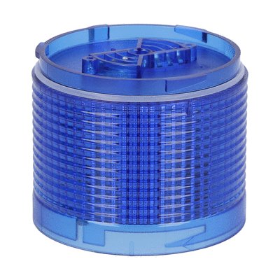 Blinking or steady light module Ø70mm. Integrated LED lamp, blue