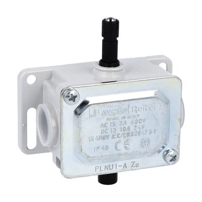 Metal limit switch, PL series, top push rod plunger. Contacts 1NO.1NC. IP40
