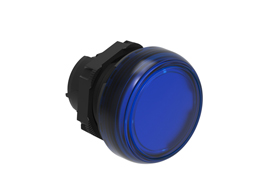 Pilot light head Ø22mm Platinum series chromed plastic, blue. Without mounting adapter