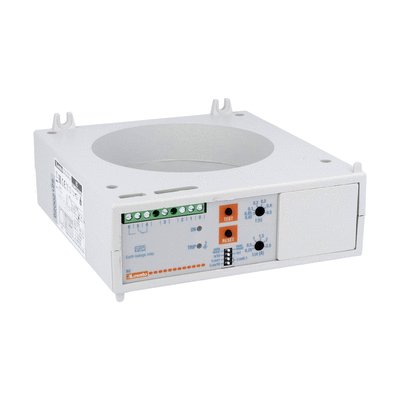 Earth leakage relay with 1 operatin threshold, compact panel mount. CT incorporated, 24-48VAC/DC