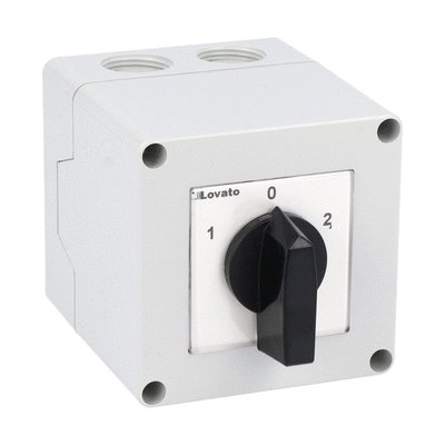 Enclosed rotary cam switch 7GN series, 3-phase motor reversing switch 25A in plastic enclosure 75X75mm with black handle