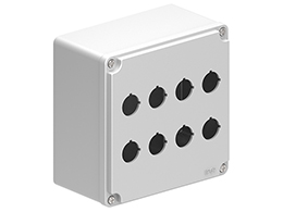 Multiholes control station, empty with no actuators, for 8 actuators. Grey cover
