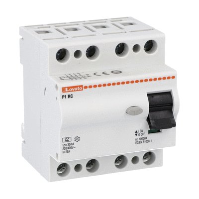 Residual current operated circuit breaker, 4 modules, 4P - type A, 25A, 30mA