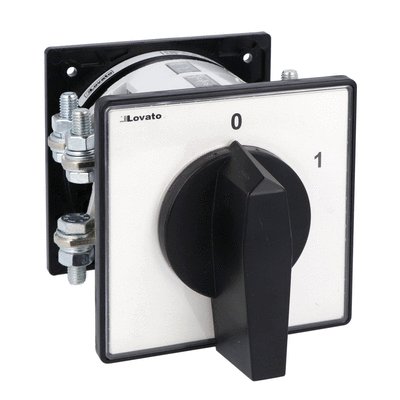 Rotary cam switch GN series, ON-OFF switch 3 poles 315A, for rear mounting with black handle, front plate 132X132mm