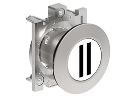 Pushbutton actuator, spring return, with symbol Ø30mm Platinum series flat metal, flush, II/White