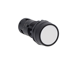 Monoblock pushbutton actuator, spring return, flush, white, 2NO screw terminals