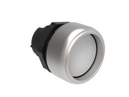 Pushbutton actuator, spring return Ø22mm Platinum series chromed plastic, shrouded, white