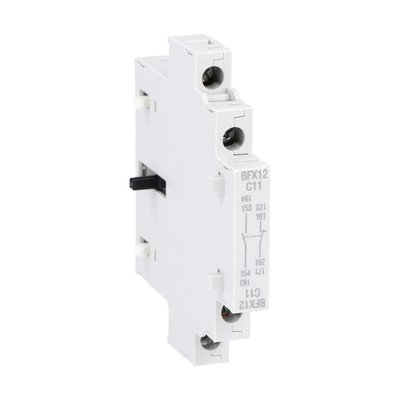 Auxiliary contact for side mounting. Screw terminals, for BF160…BF400 series contactors, 2NO