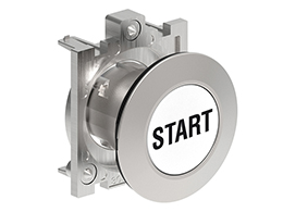 Pushbutton actuator, spring return, with symbol Ø30mm Platinum series flat metal, flush, START/White