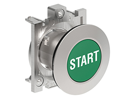 Pushbutton actuator, spring return, with symbol Ø30mm Platinum series flat metal, flush, START/Green