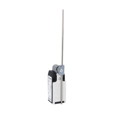 Limit switch, K series, adjustable roller lever, 1 bottom cable entry. Dimensions to EN 50047, plastic body, contacts 1NO+2NC slow action. Metal rod
