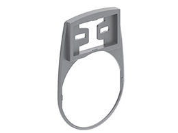 grey label holder for blank or engraved plastic LPXAU108 labels for Ø30mm flat metal actuators