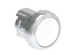 Pushbutton actuator, spring return Ø22mm Platinum series metal, flush, white