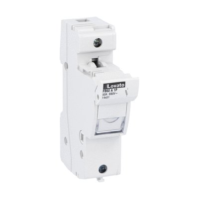 Fuse holder cUR recognized, for 14X51mm fuses. 50A rated current at 690VAC, 1P. Without status indicator. 1 module