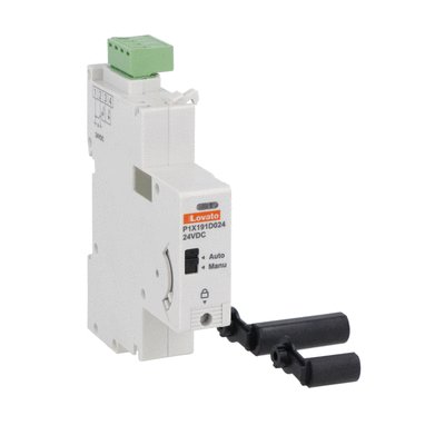 Motor operator for miniature circuit breakers P1MB type, residual current operated circuit breakers P1RD type, residual current circuit breakers with overcurrent protection P1RE type. For 1P and 2P versions. Control voltage 24VDC